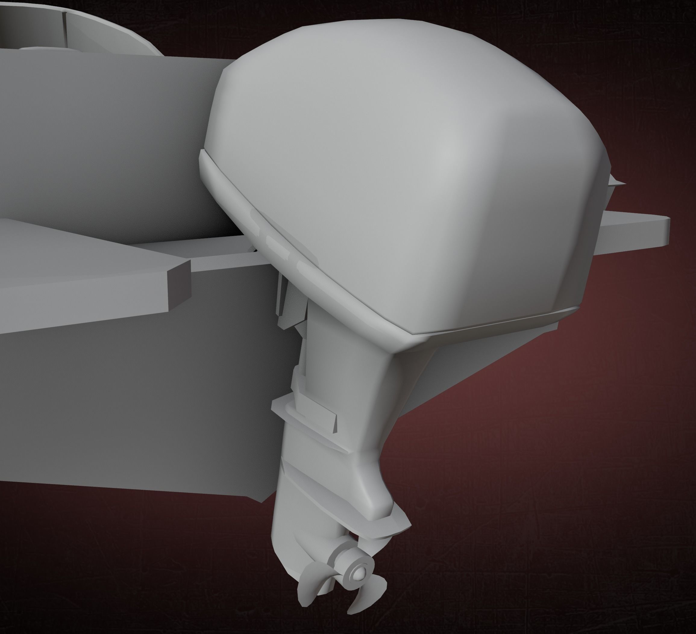 boat with motor low-poly game ready Low-poly 3D model_6