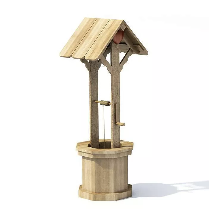 Wooden Garden Well 3D model