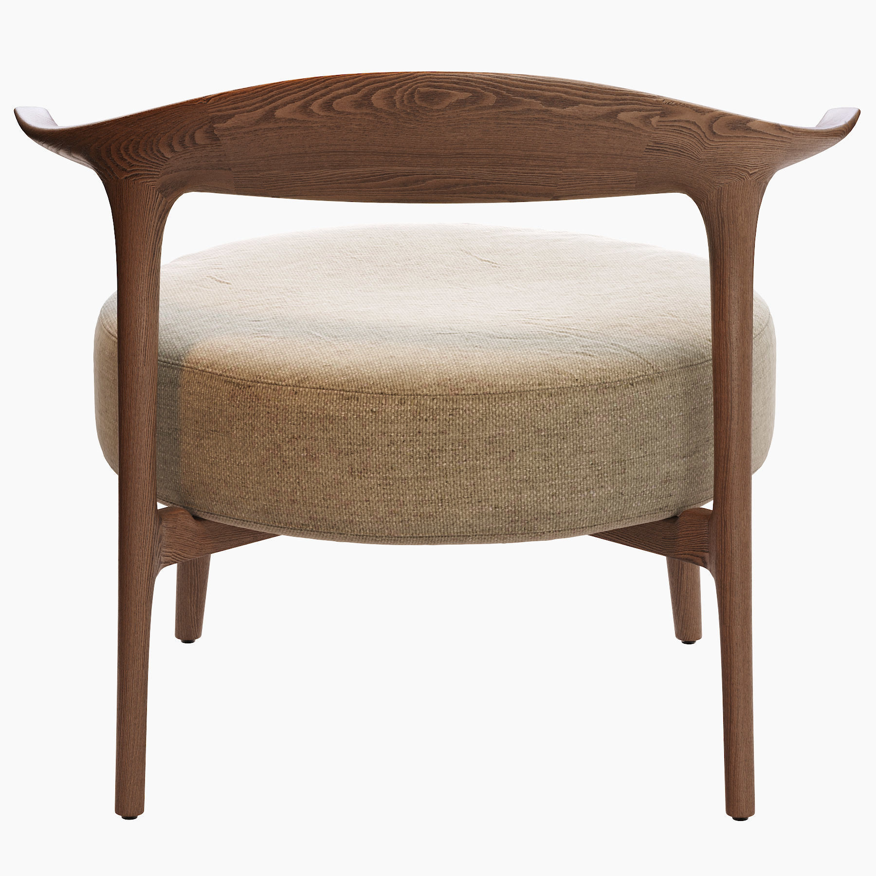 RIPPLE lounge chair with wooden frame and fabric 3D model_2