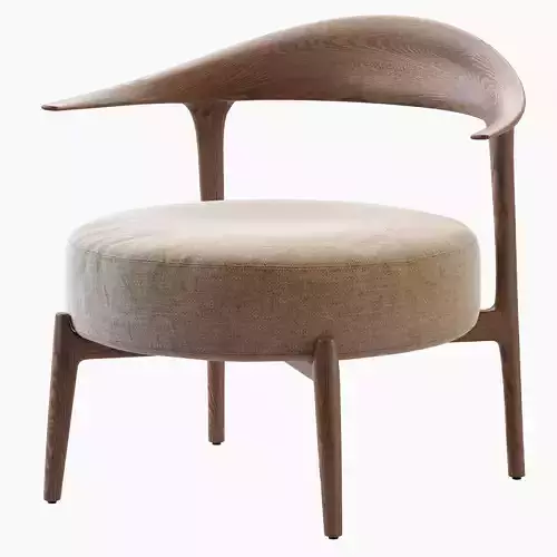 RIPPLE lounge chair with wooden frame and fabric
