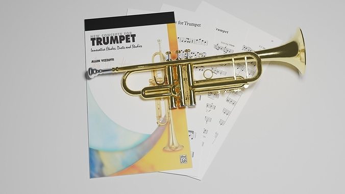 Left Handed Trumpet 3D model