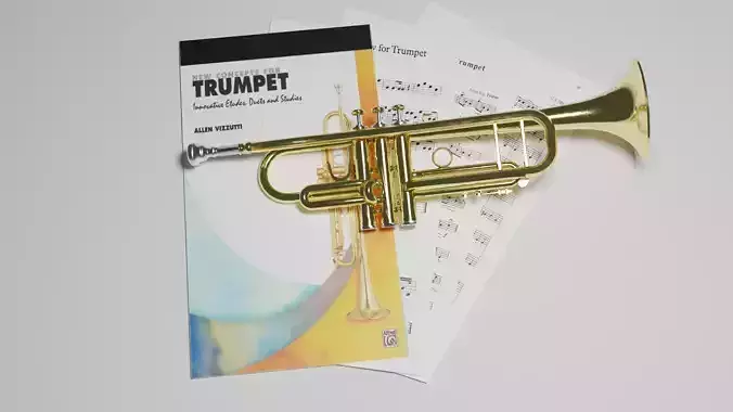 Left Handed Trumpet 3D model