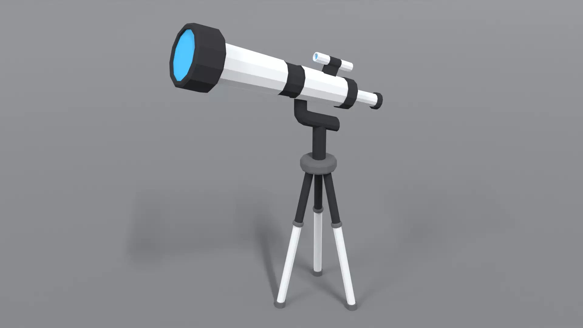 Low Poly Cartoon Telescope Low-poly 3D model