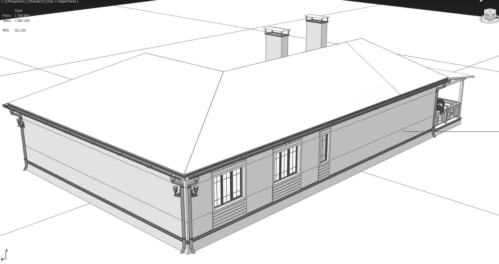 House 2 with patio 3D model_4