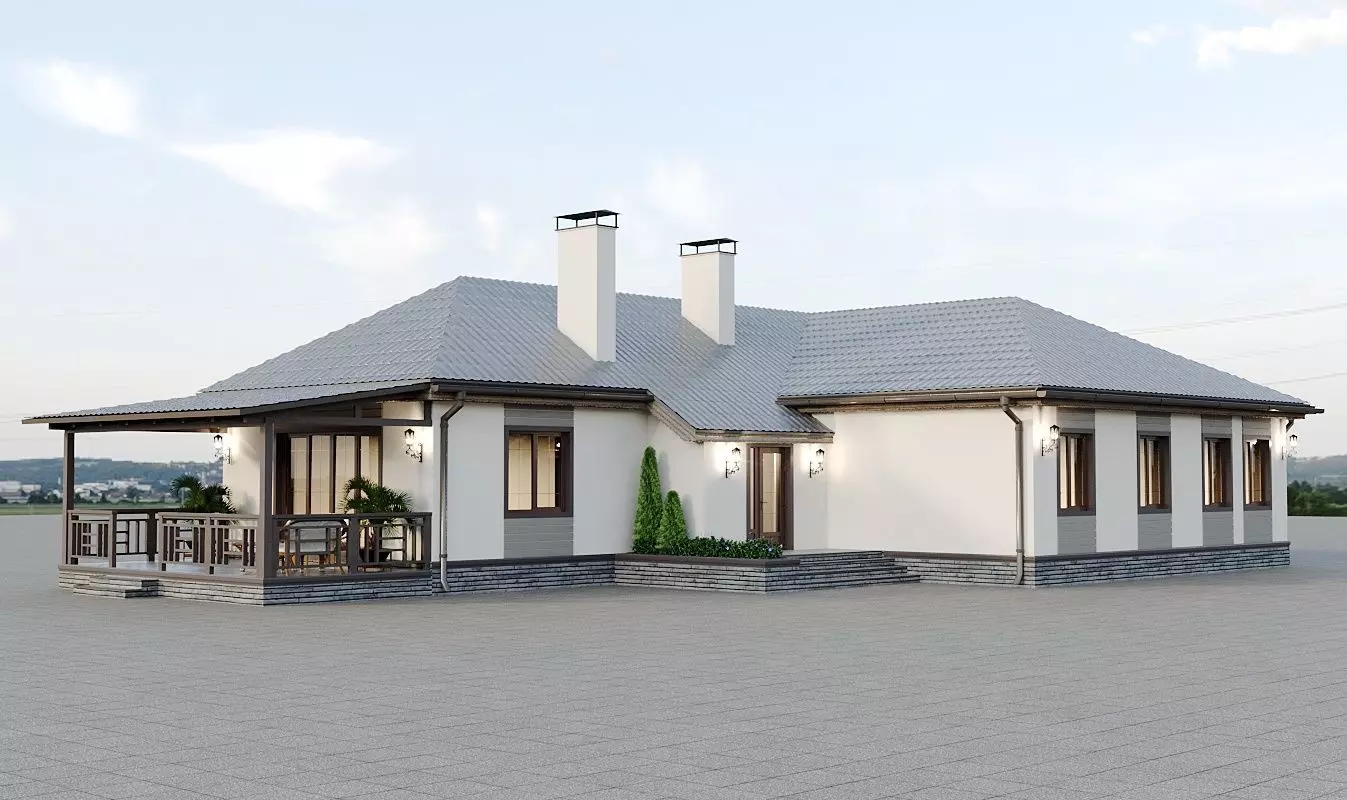 House 2 with patio 3D model_0