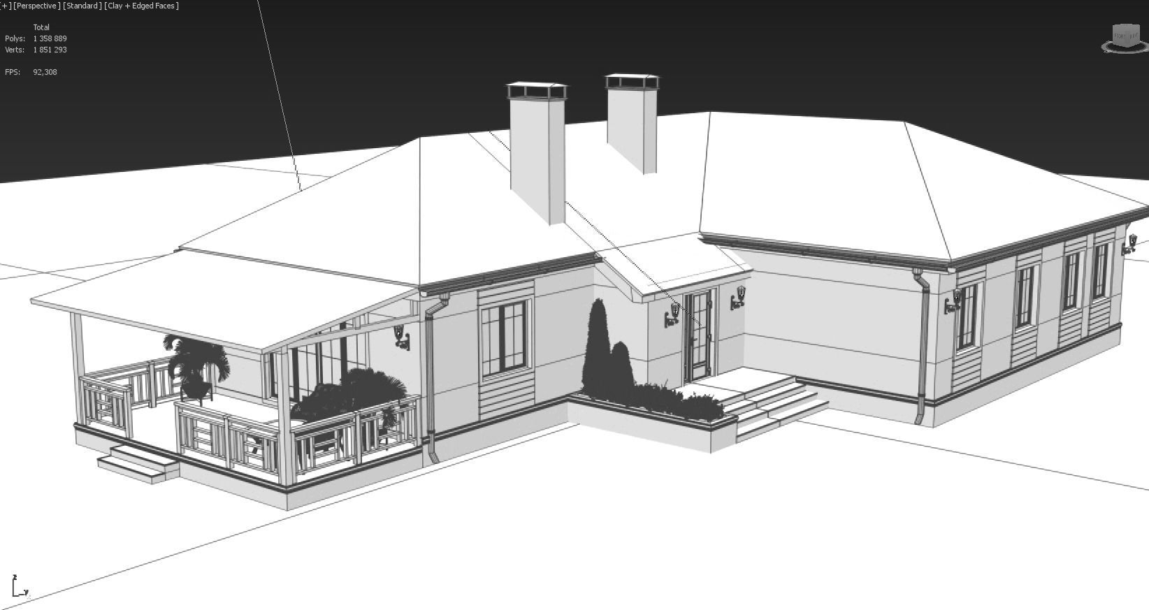 House 2 with patio 3D model_3