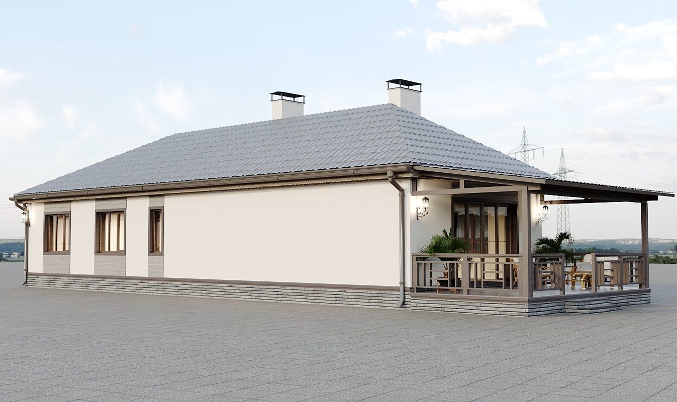 House 2 with patio 3D model_2