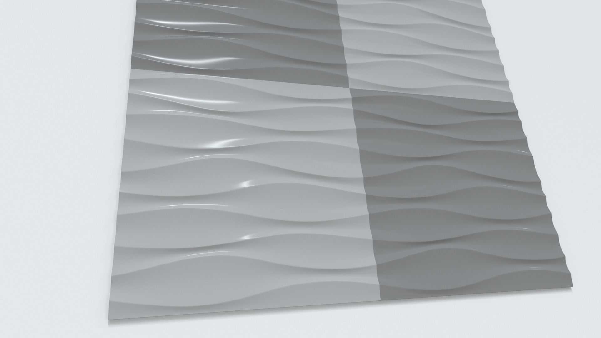 Decorative seamless Wall Panel Waves 3D print model_9