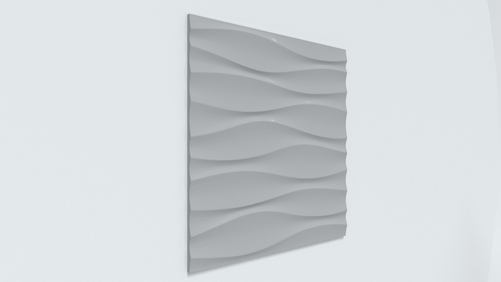 Decorative seamless Wall Panel Waves 3D print model_2