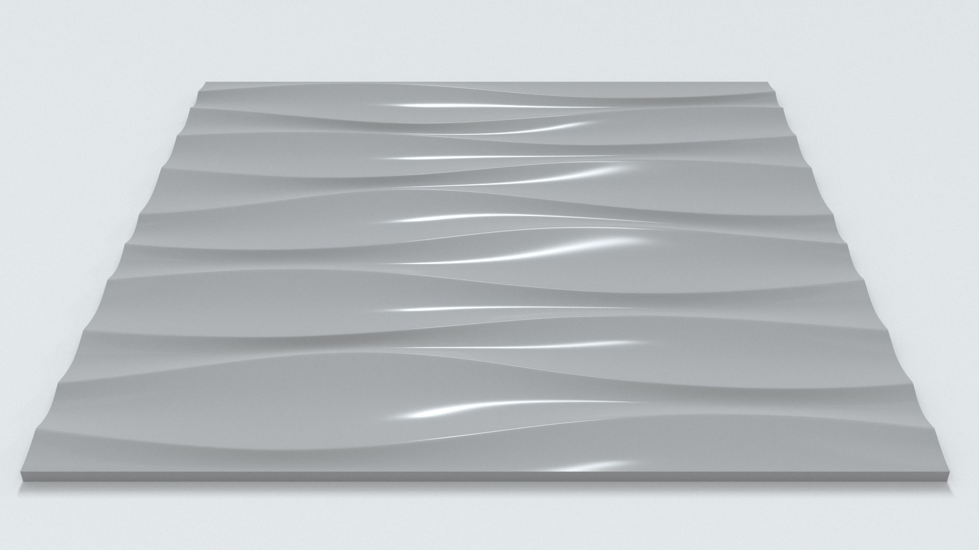Decorative seamless Wall Panel Waves 3D print model_3