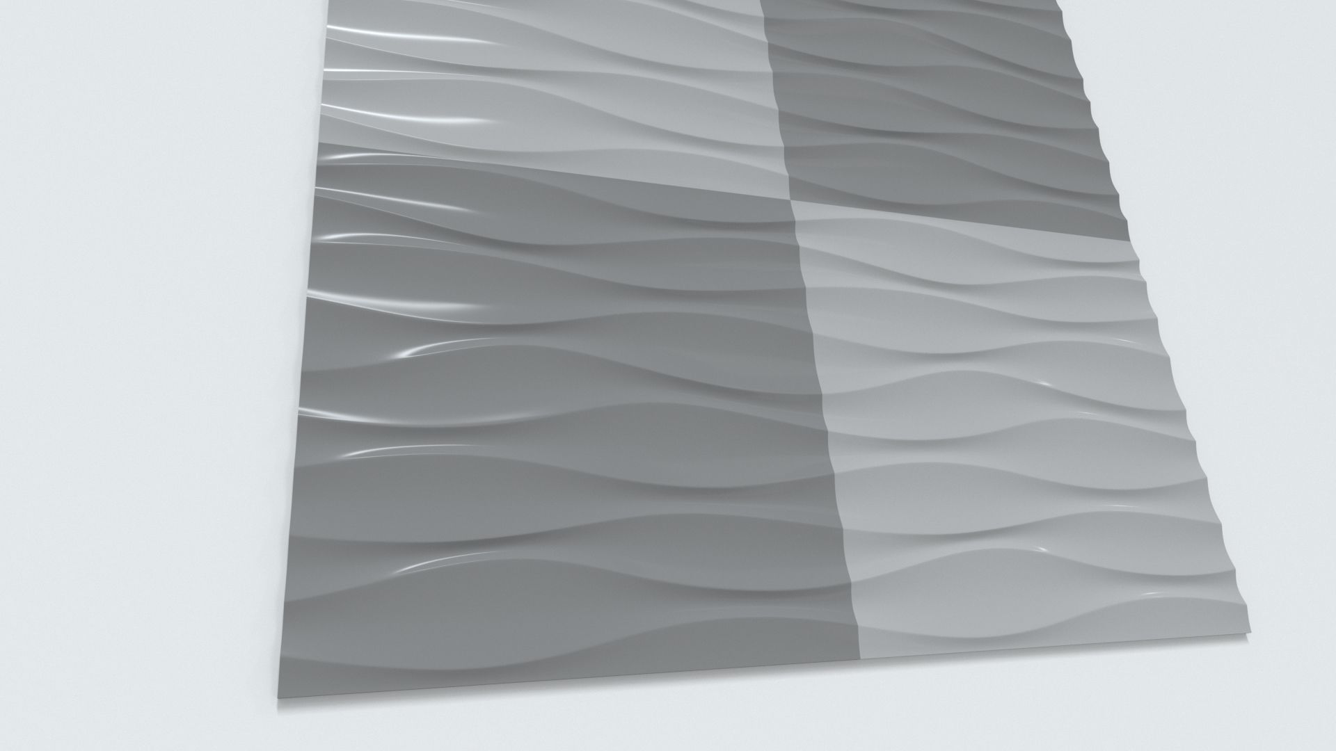 Decorative seamless Wall Panel Waves 3D print model_10