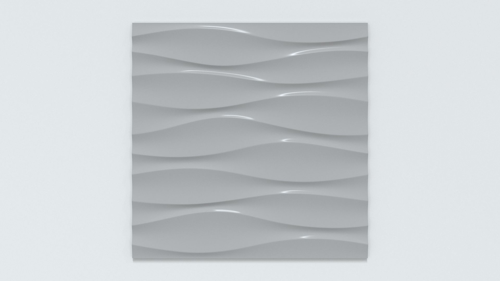 Decorative seamless Wall Panel Waves 3D print model_1