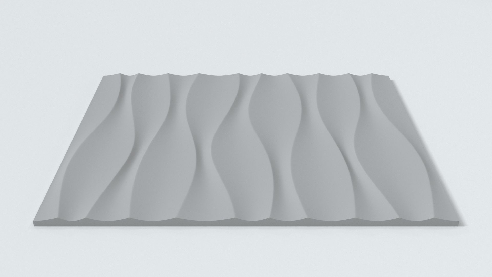 Decorative seamless Wall Panel Waves 3D print model_7