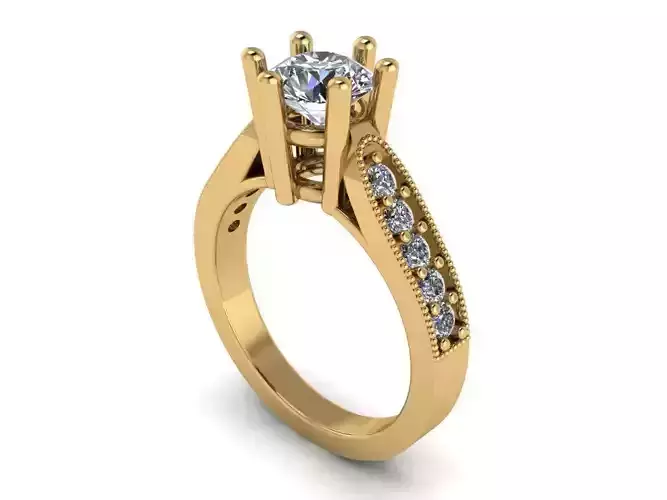 Round stone ring  393