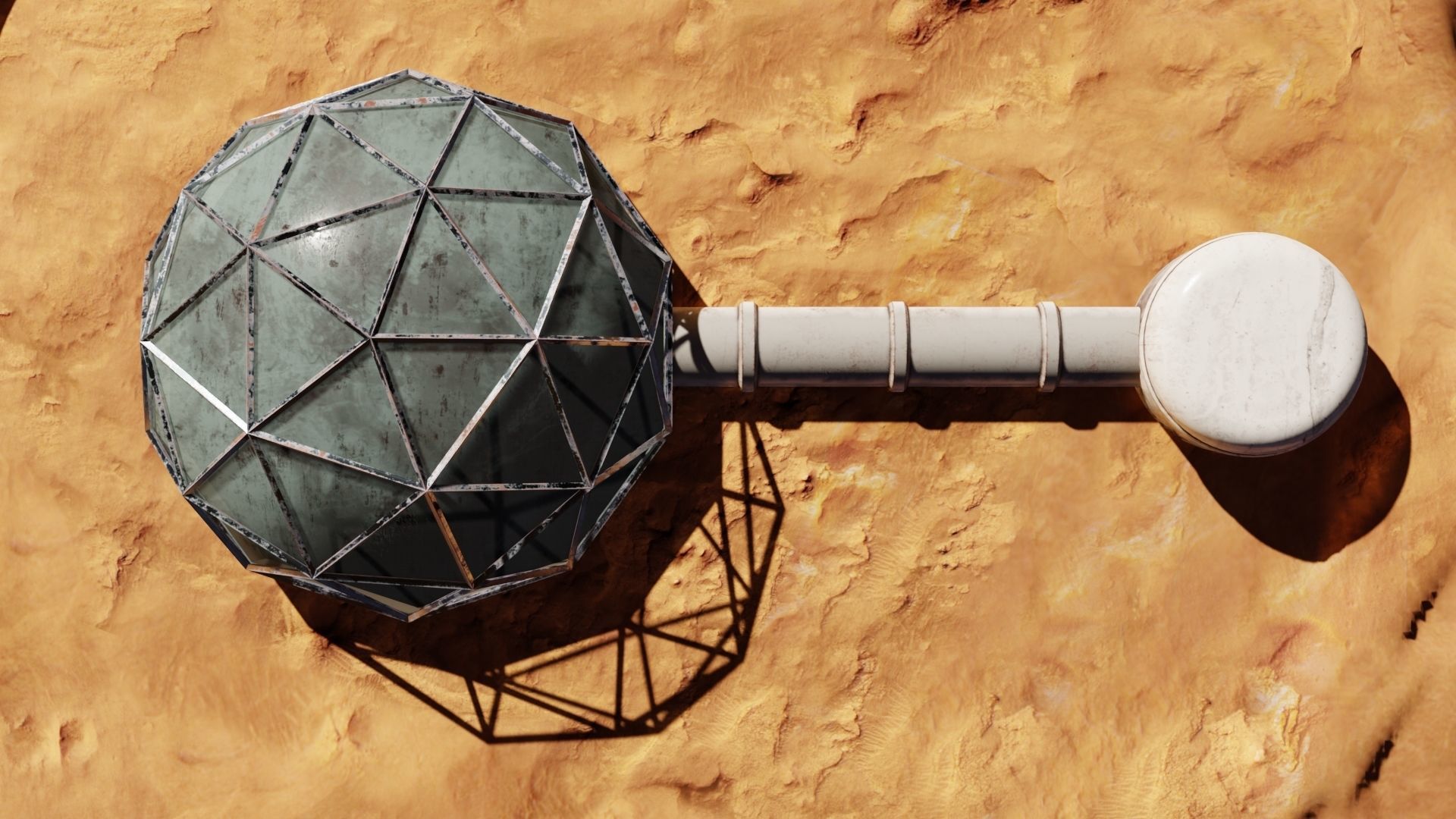 Mars base Low-poly 3D model_6