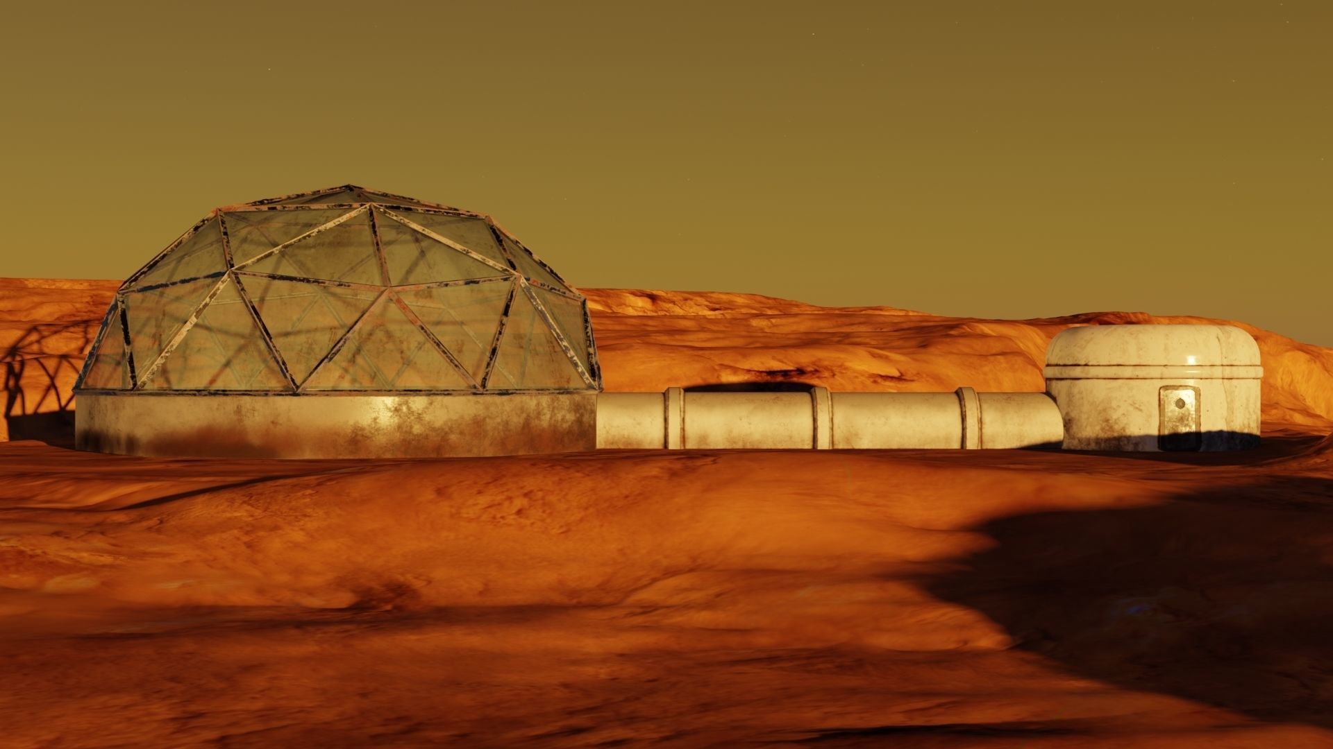 Mars base Low-poly 3D model_8
