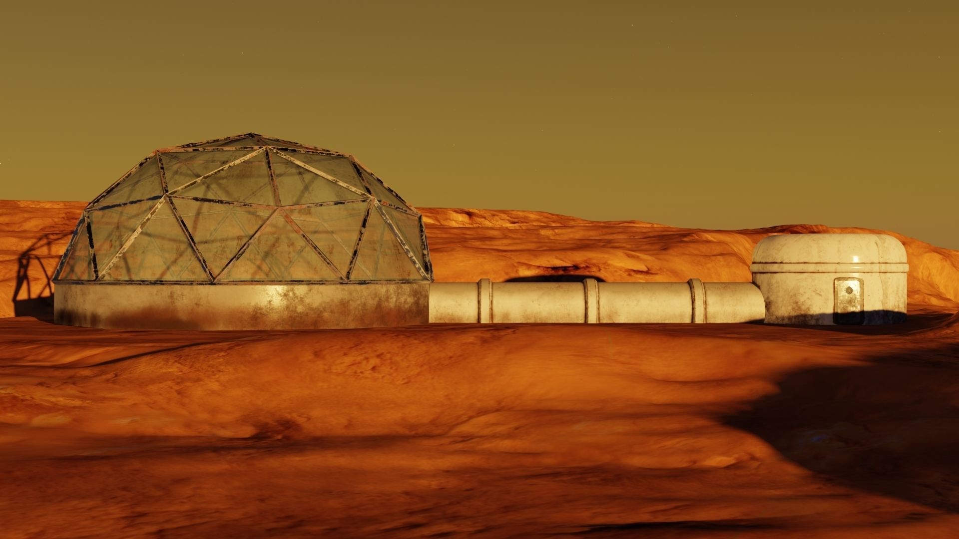 Mars base Low-poly 3D model_7