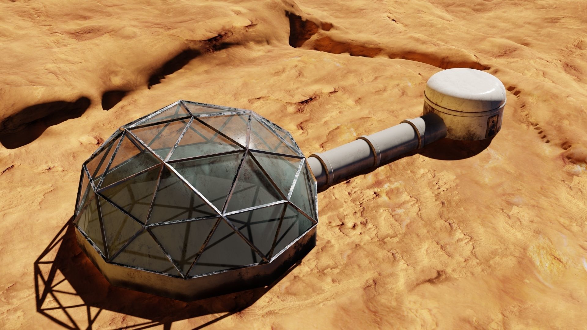 Mars base Low-poly 3D model_11