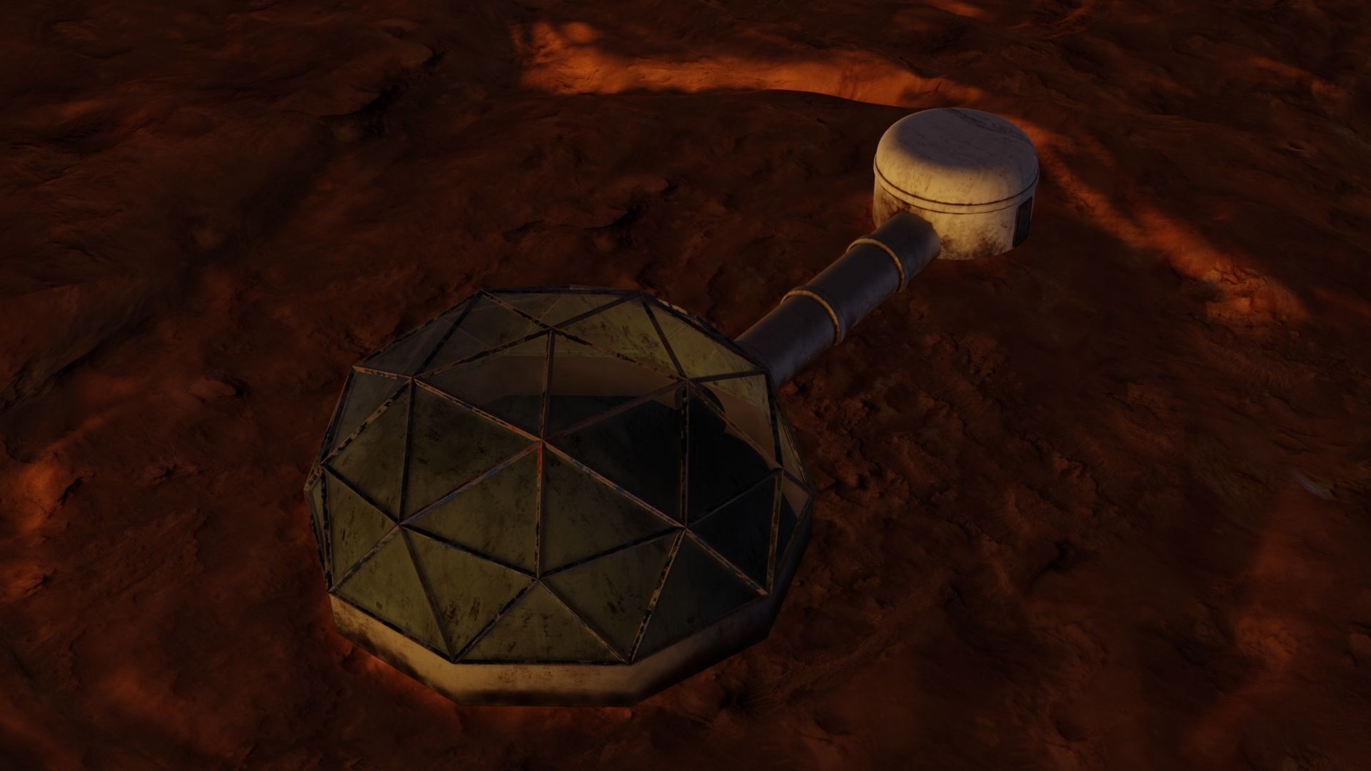 Mars base Low-poly 3D model_10