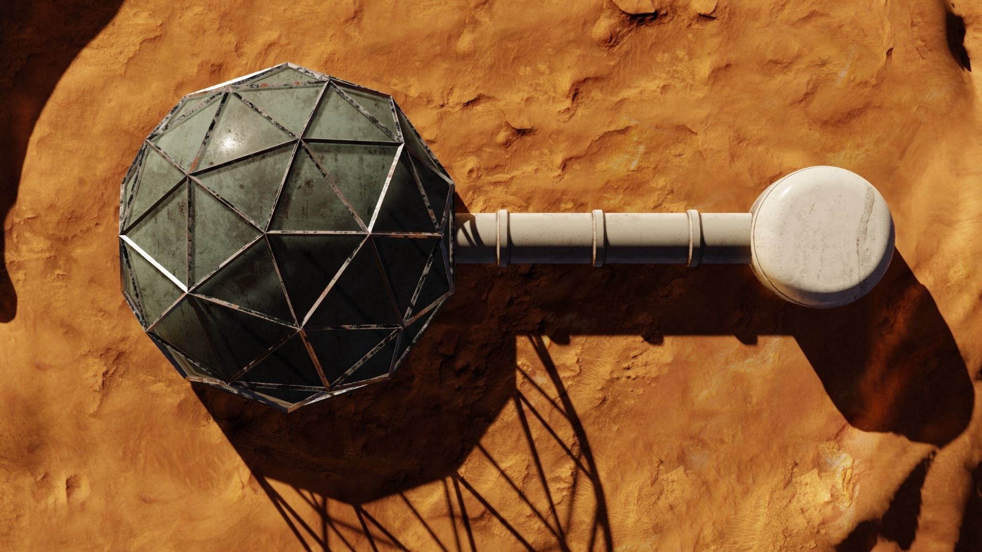 Mars base Low-poly 3D model_3