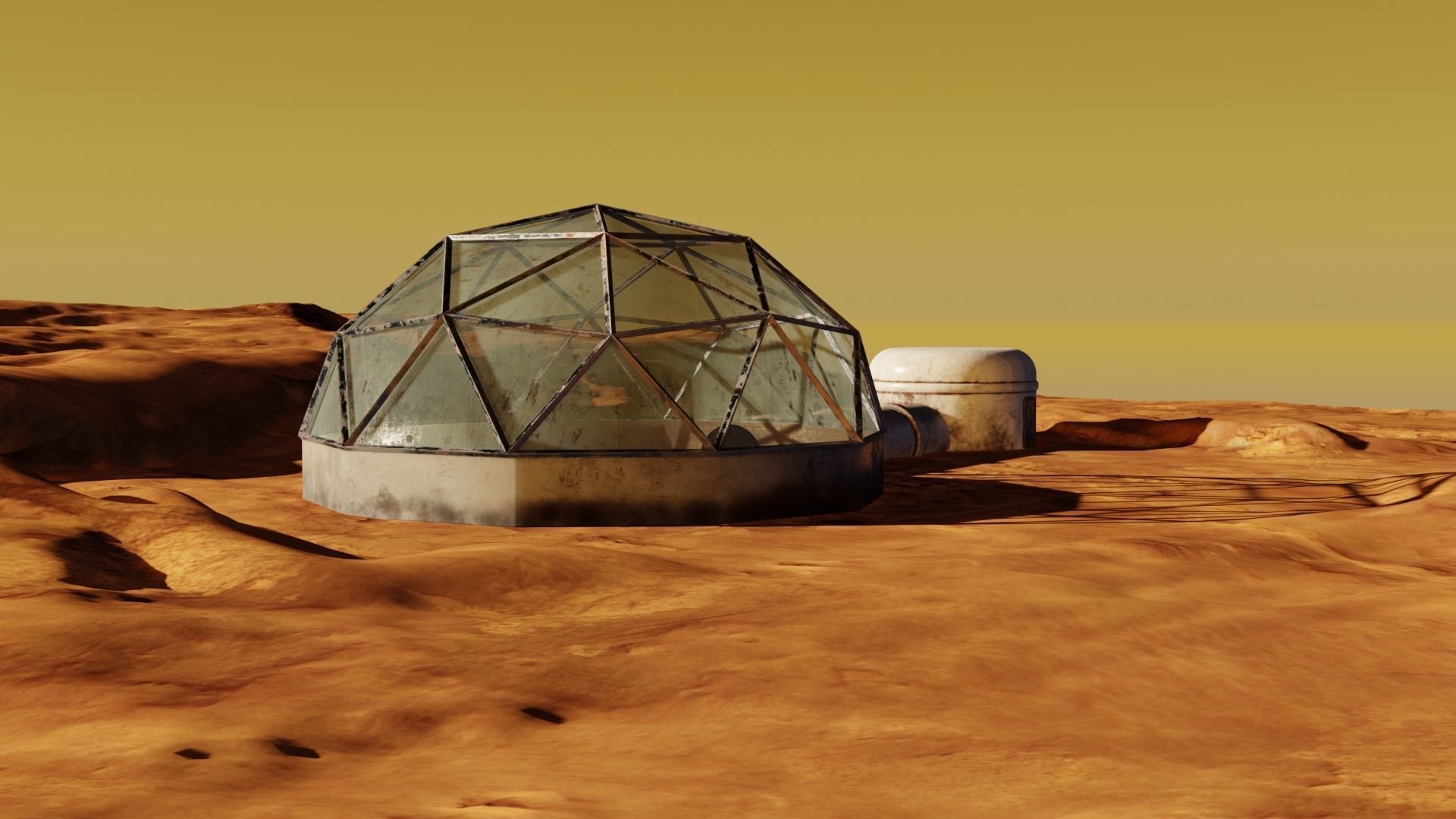 Mars base Low-poly 3D model_4