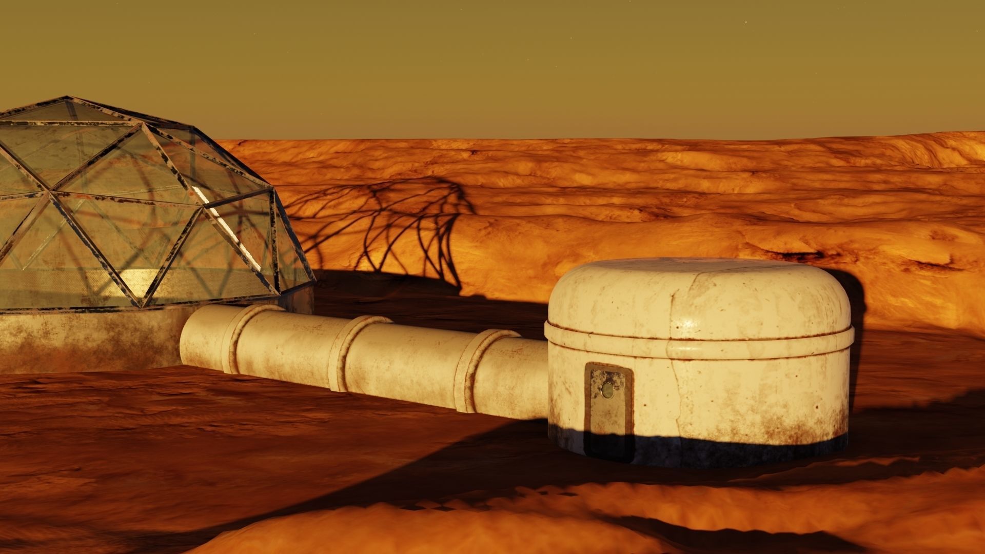 Mars base Low-poly 3D model_5