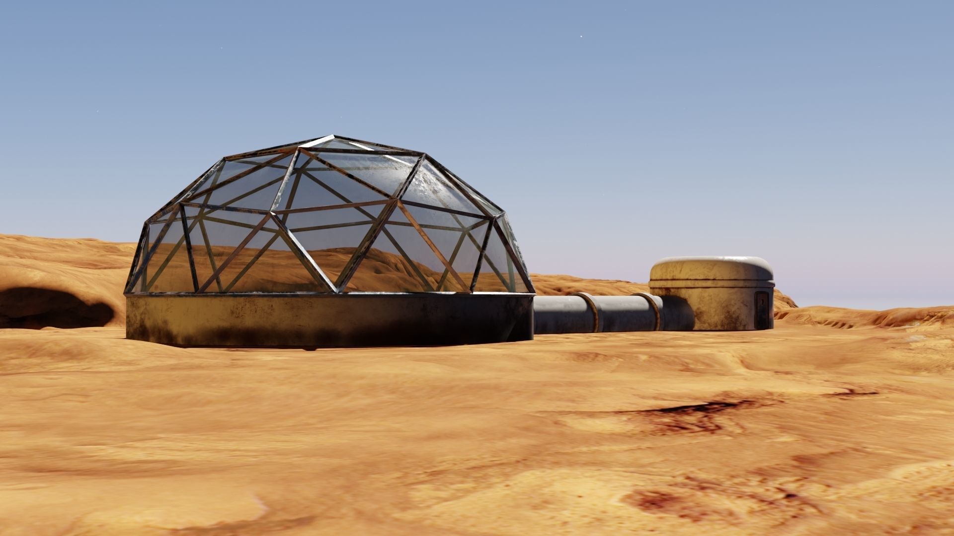 Mars base Low-poly 3D model_14