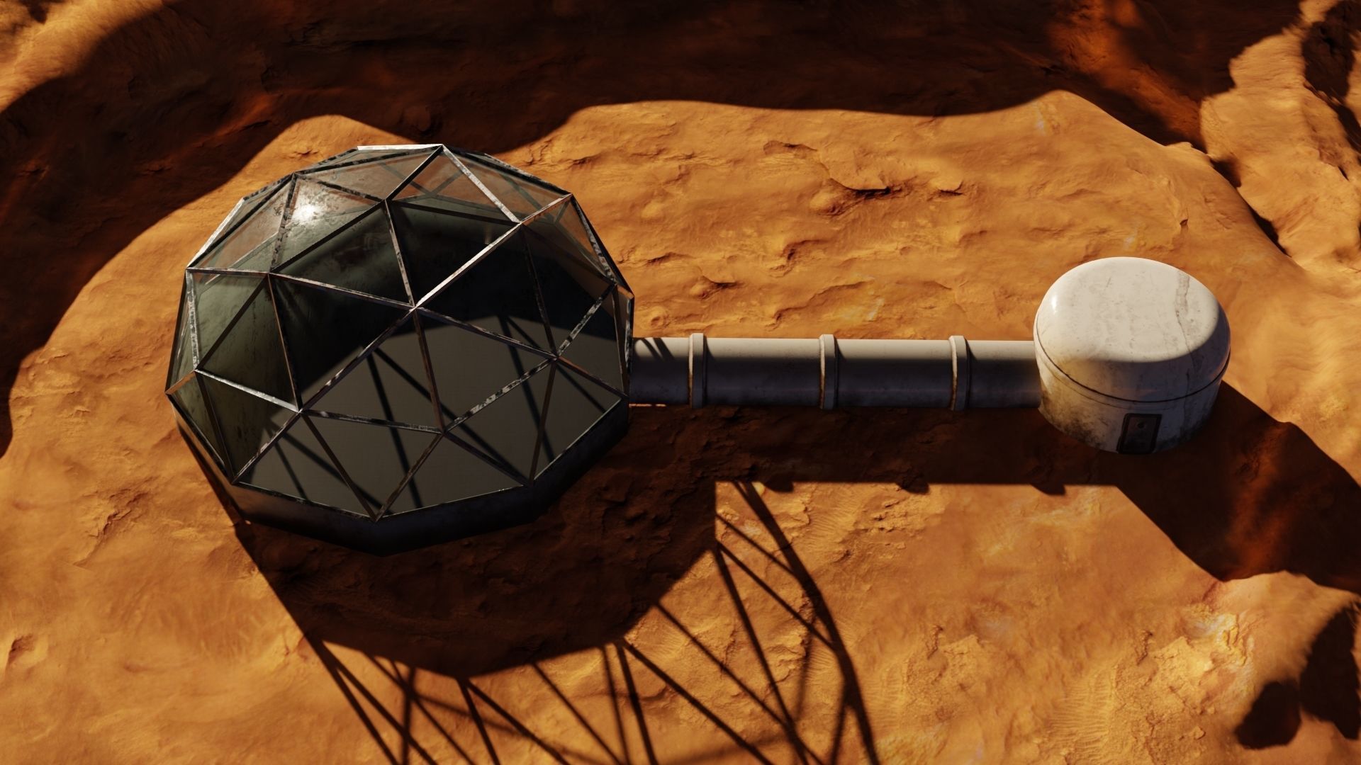 Mars base Low-poly 3D model_2
