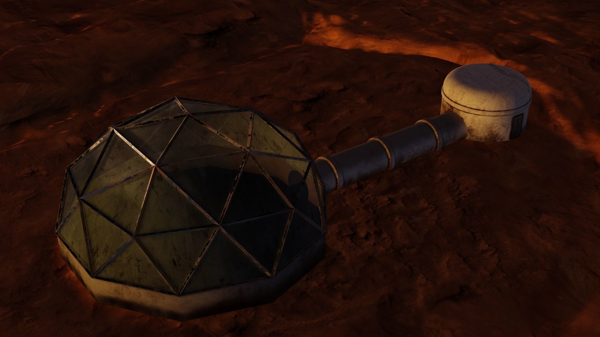 Mars base Low-poly 3D model_12