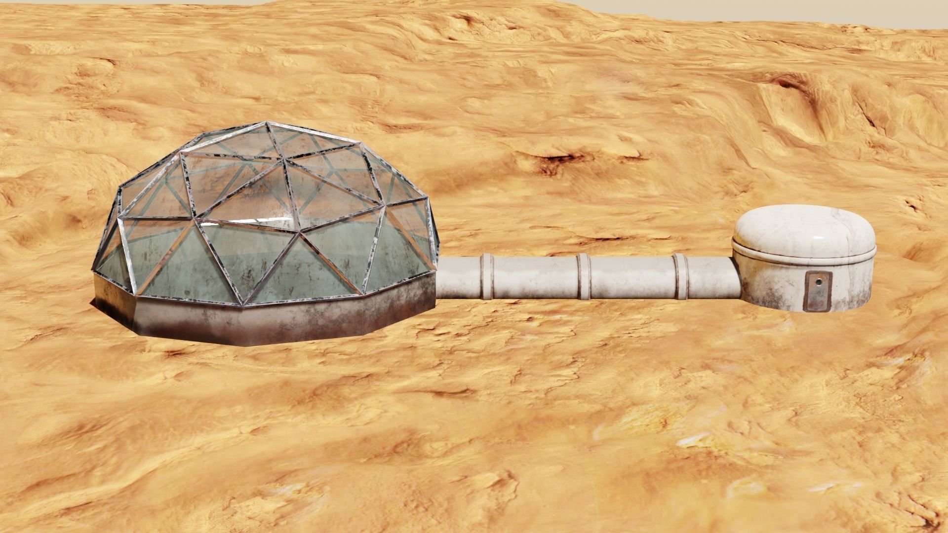 Mars base Low-poly 3D model_15