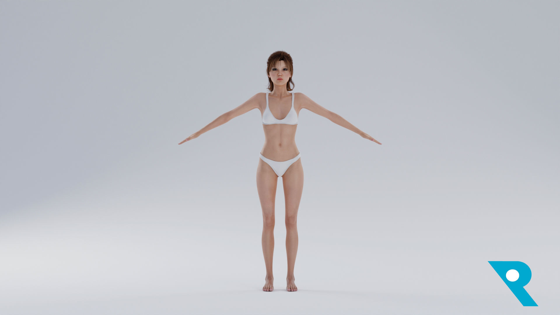 Realistic Female Character - Ching 3D model_1