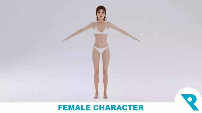 Realistic Female Character - Ching 3D model