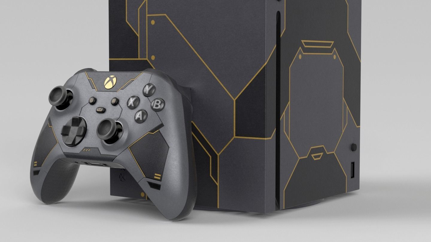 Xbox Series X Halo infinite Limited Edition Low-poly 3D model_2