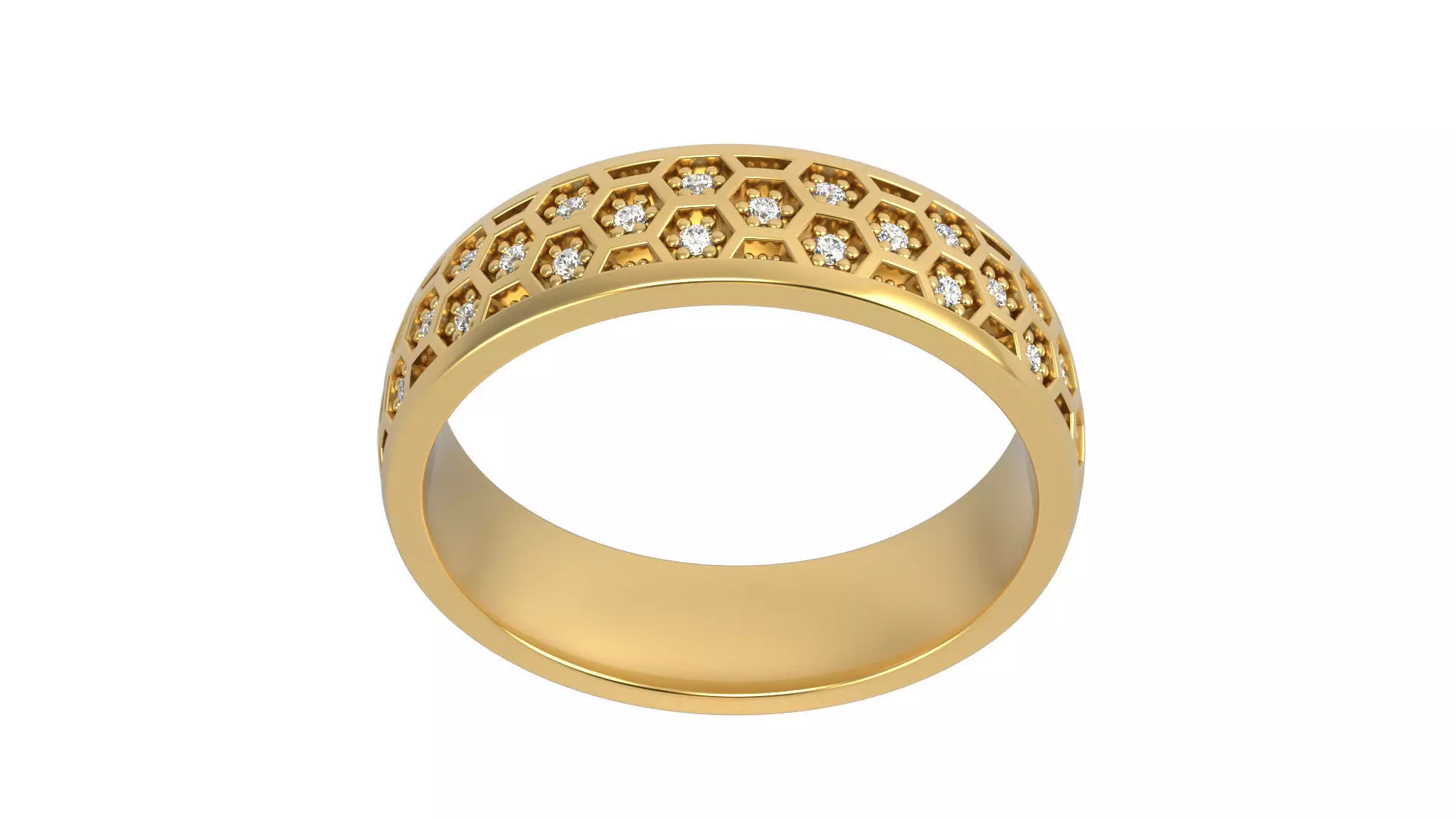 Honeycomb ring Size 6 1-2 US 3D print model