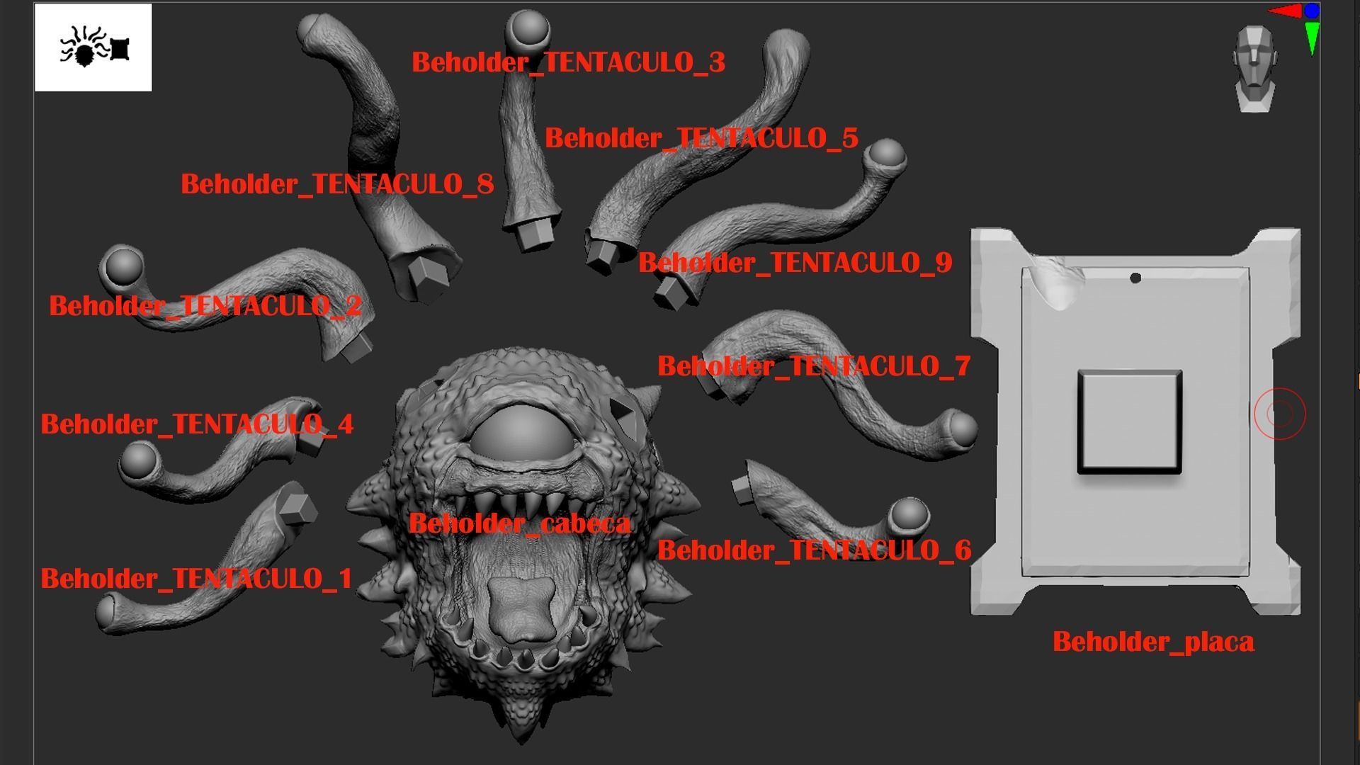 Beholder wall Trophy  3D print model_5