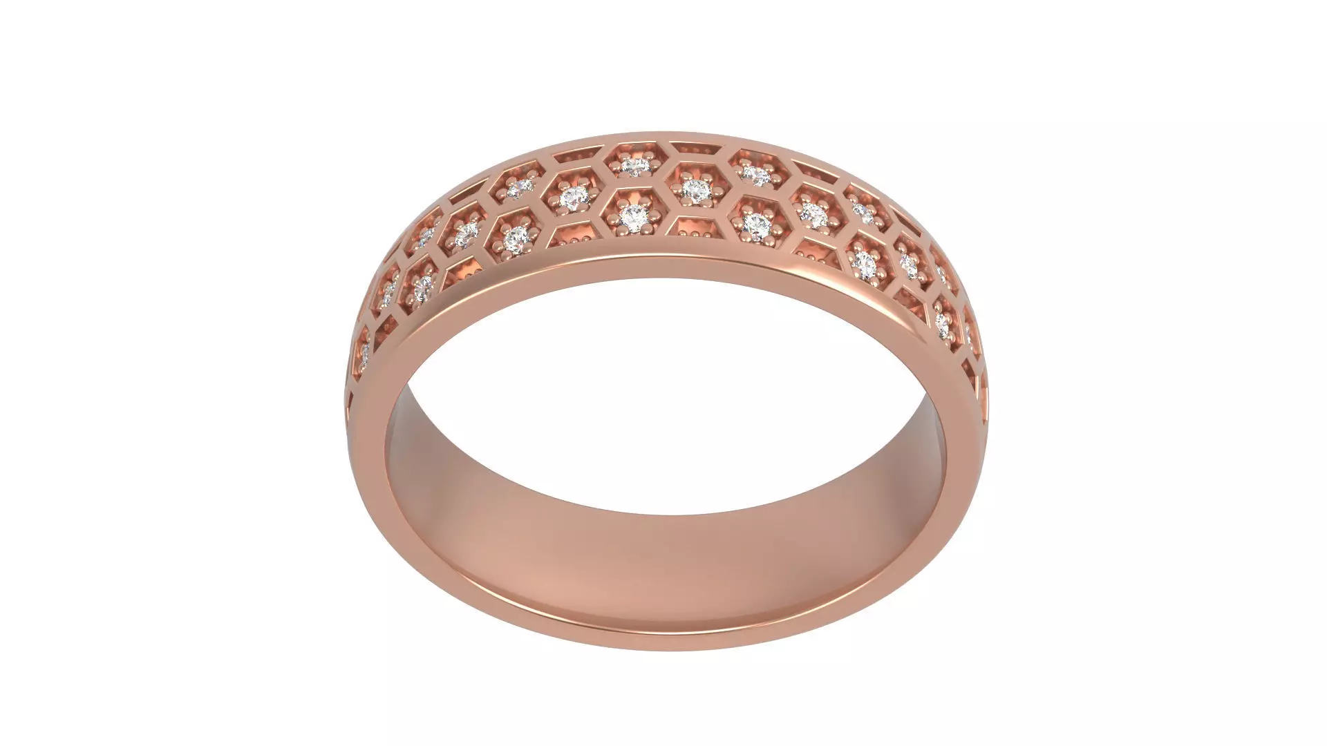 Honeycomb ring Size 7 1-2 US 3D print model