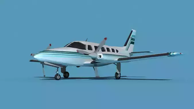 Piper PA-31-350 Navajo Chieftain V01 3D model