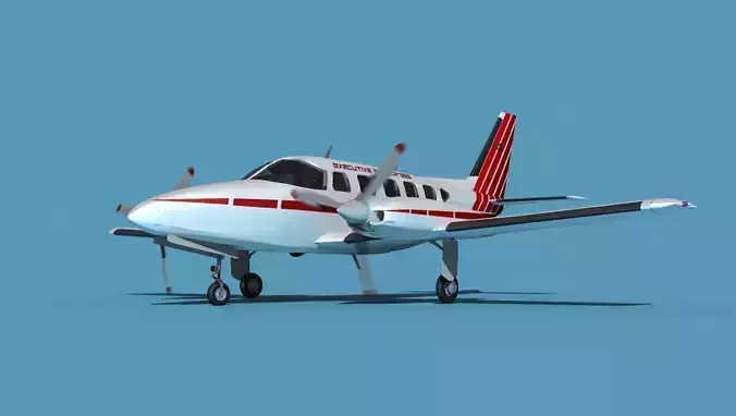 Piper PA-31-350 Navajo Chieftain V02 3D model