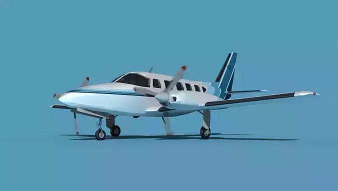 Piper PA-31-350 Navajo Chieftain V03 3D model