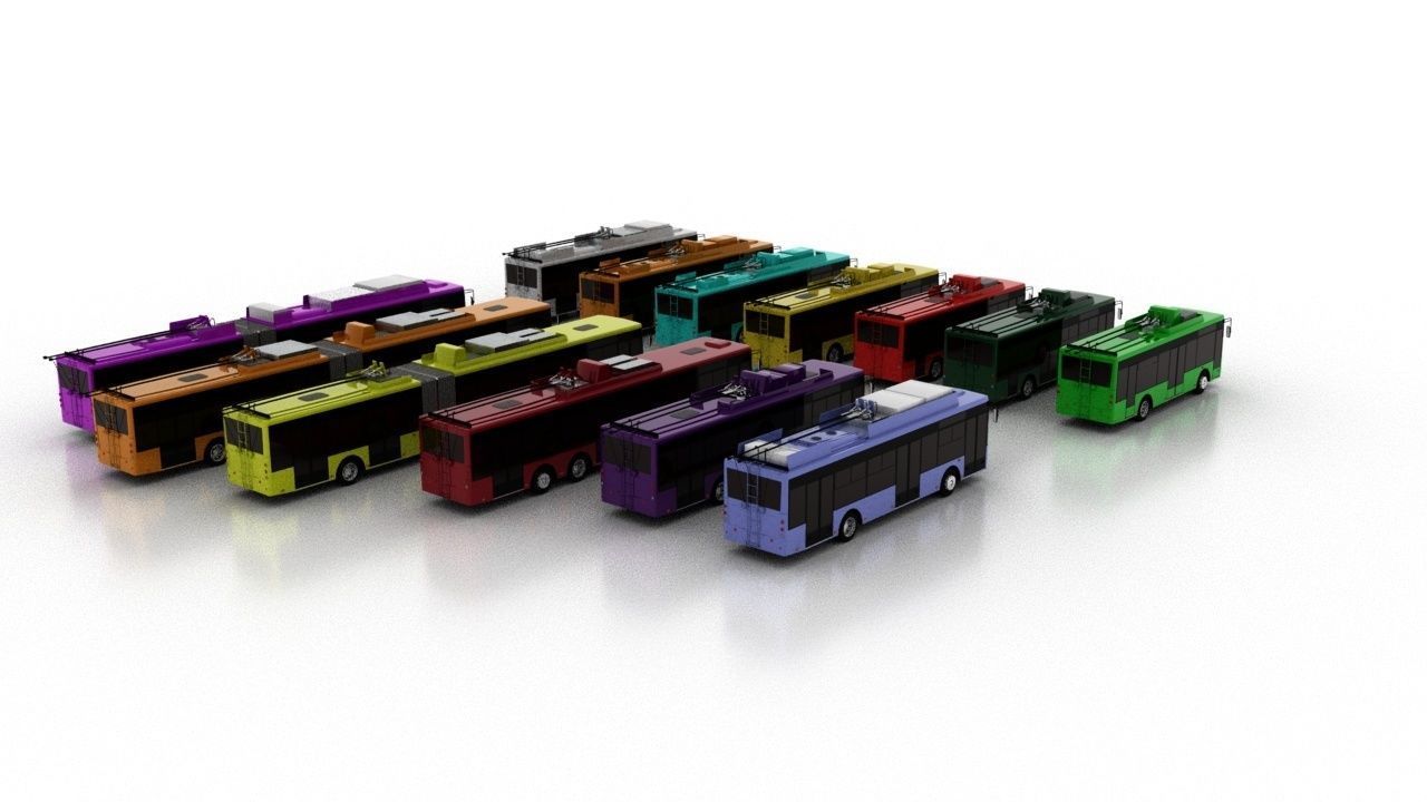 Trolleybus Bogdan T501-901 Serial Line Low 3D Model Collection_1