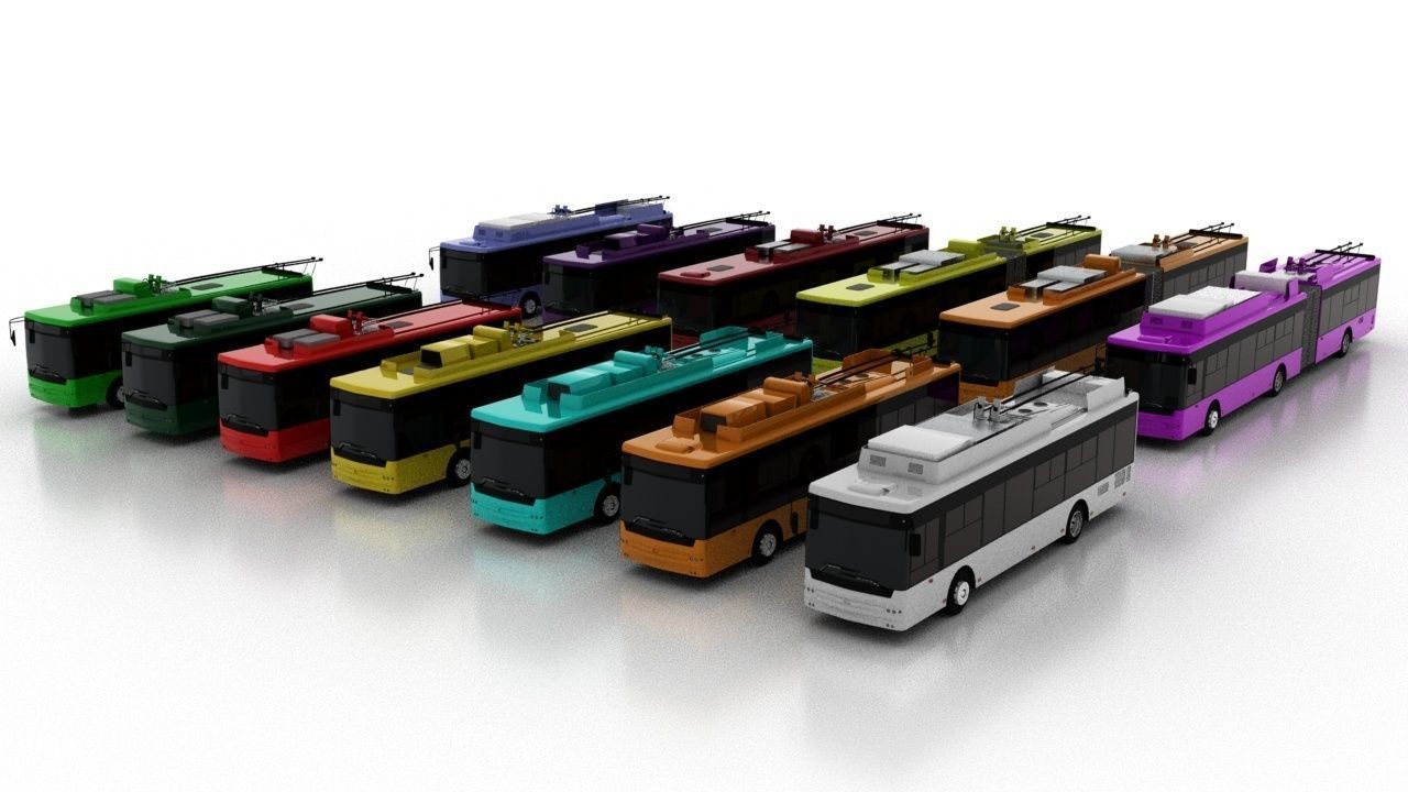 Trolleybus Bogdan T501-901 Serial Line Low 3D Model Collection_3