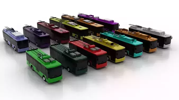 Trolleybus Bogdan T501-901 Serial Line Low 3D Model Collection