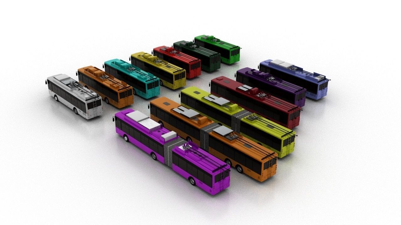 Trolleybus Bogdan T501-901 Serial Line Low 3D Model Collection_2