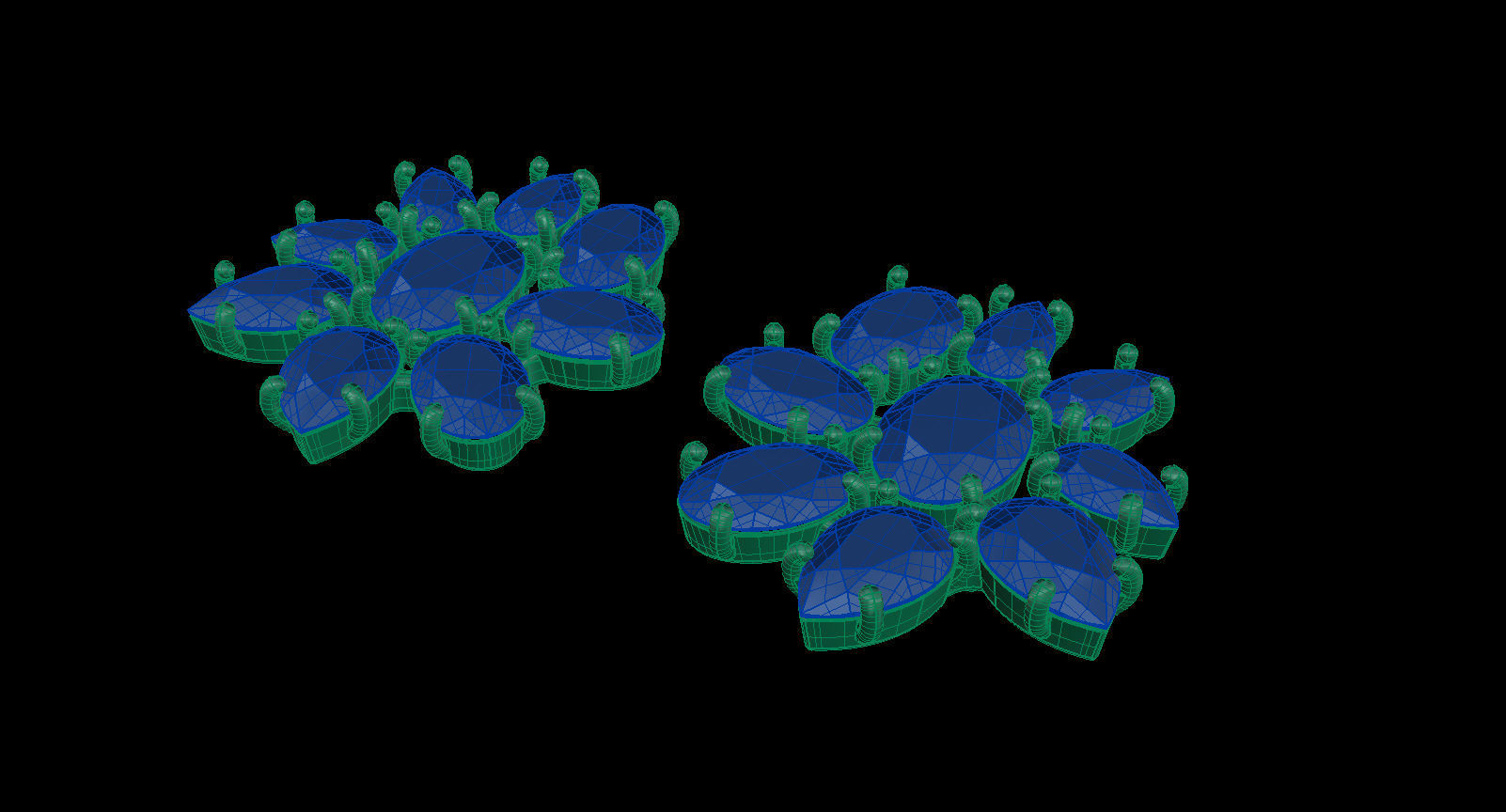 Pear and Oval Gems Earrings 3D print model_11