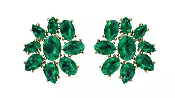 Pear and Oval Gems Earrings