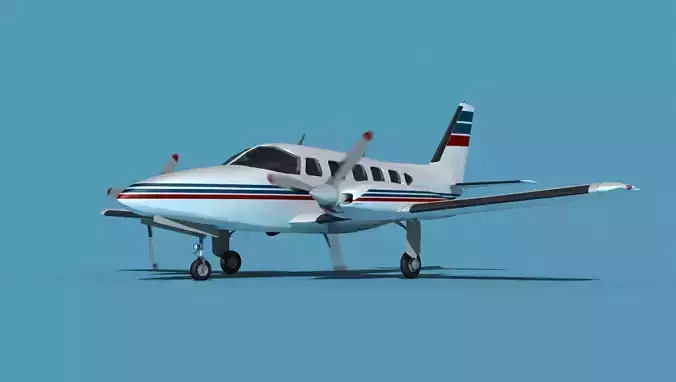 Piper PA-31-350 Navajo Chieftain V04 3D model