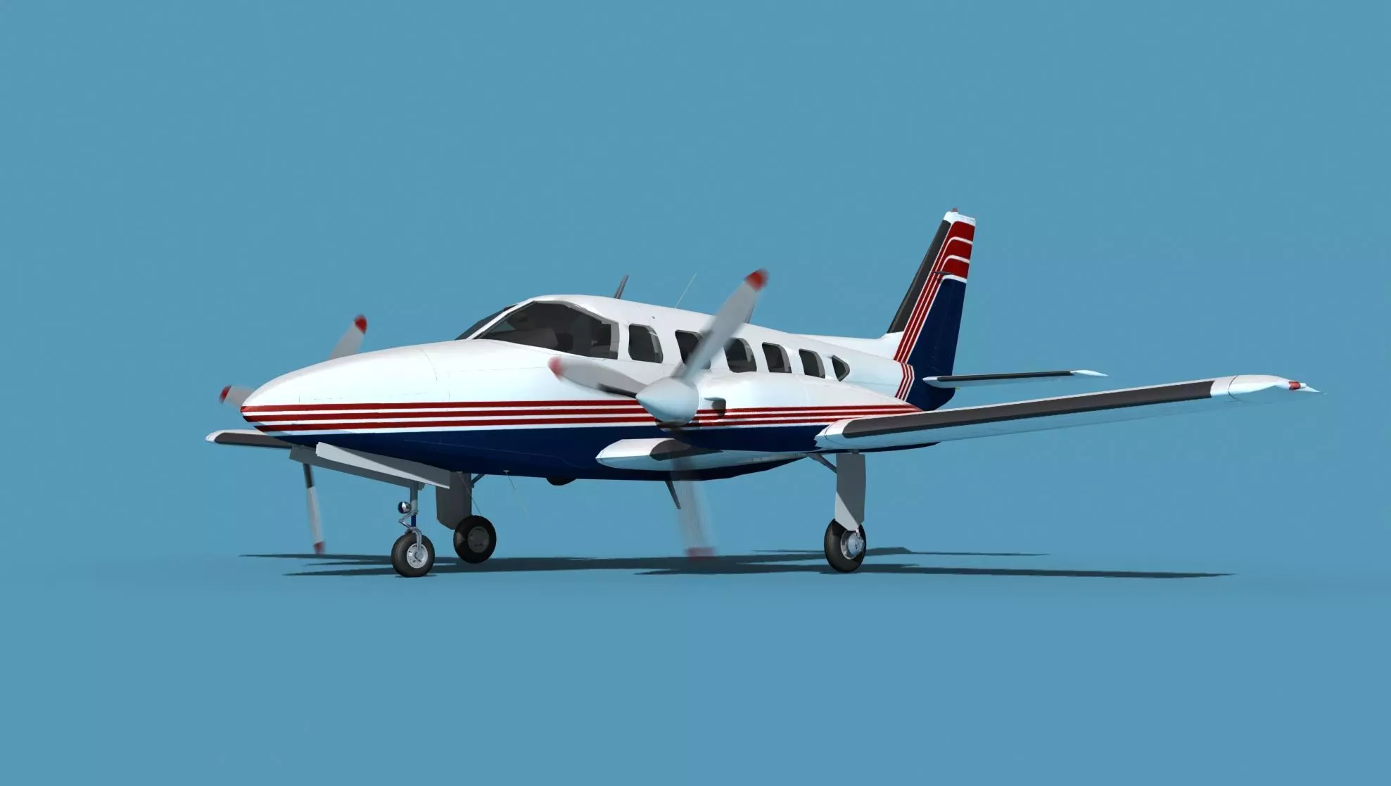 Piper PA-31-350 Navajo Chieftain V05 3D model
