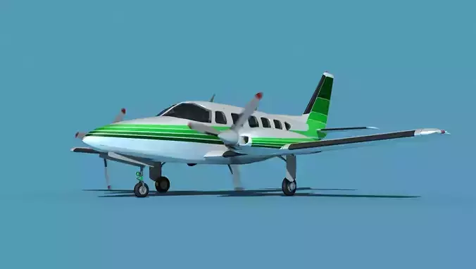 Piper PA-31-350 Navajo Chieftain V07 3D model