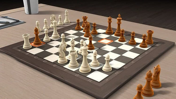 CHESS board with pieces Low-poly 3D model