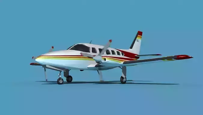 Piper PA-31-350 Navajo Chieftain V08 3D model